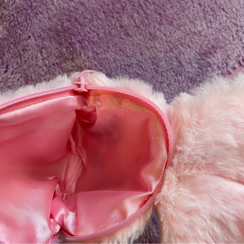 Esther Bunny Fuzzy Plush Coin Purse Pouch - Picture 3 of 6